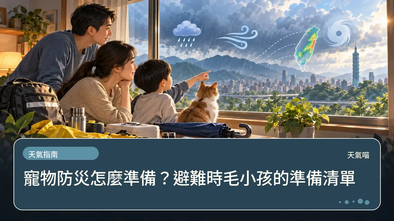 寵物防災怎麼準備?避難時毛小孩的準備清單主題插畫