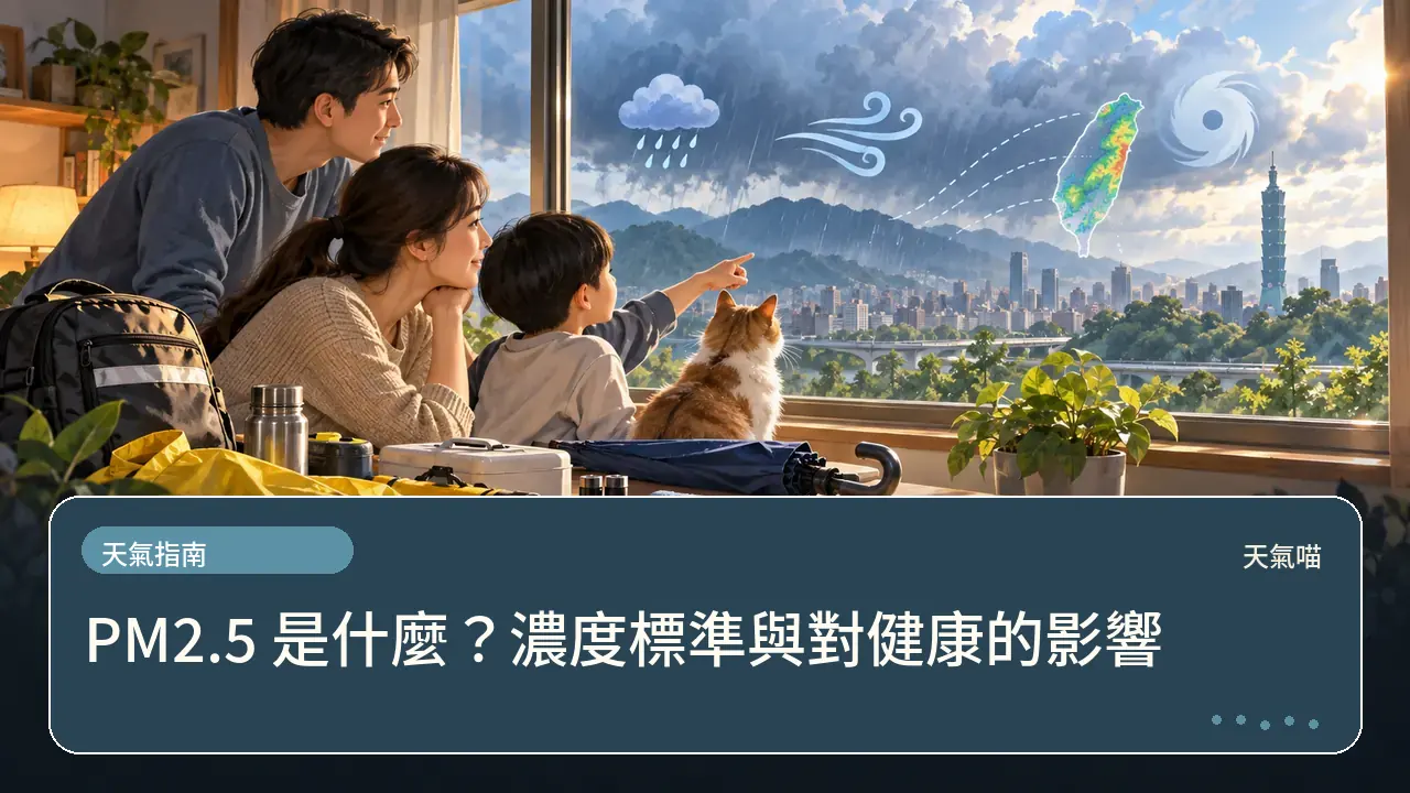PM2.5 是什麼?濃度標準與對健康的影響主題插畫